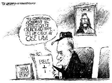 Ten Commandments Monument VS. Separation of Church and Sate... Let Me Check My Case Law!