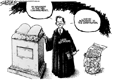 "My Monument To The Ten Commandments. And My Monument To The Constitution!"