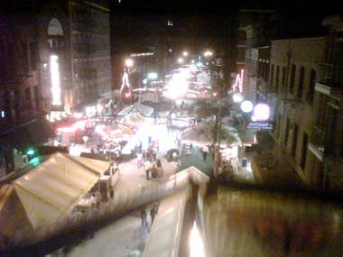 A view from a NYC Ferris Wheel of a festival