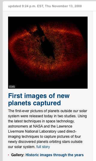 The first-ever pictures of planets outside the solar system have been released in two studies.
