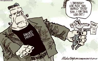 Monster Deficits. Republicans, "I brought him into this world. Trust me, I can take him out!"