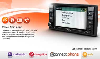 Chrysler's Unconnect Phone Voice Command web screen shot